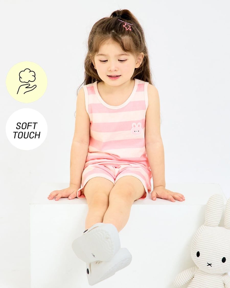 Bộ đồ ba lỗ cotton mịn bé gái U4093