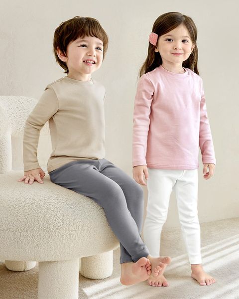 Quần legging dài vải nỉ cào bông ấm thu đông bé trai và bé gái U950E