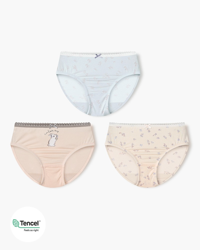 Set 3 quần chip tam giác vải Tencel cho bé gái U6062