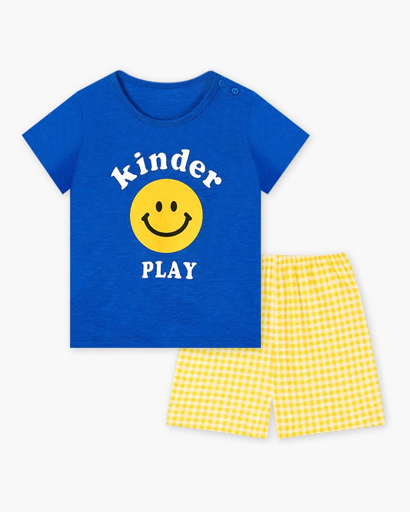 Bộ đồ ngắn cotton mịn bé gái và bé trai U3147