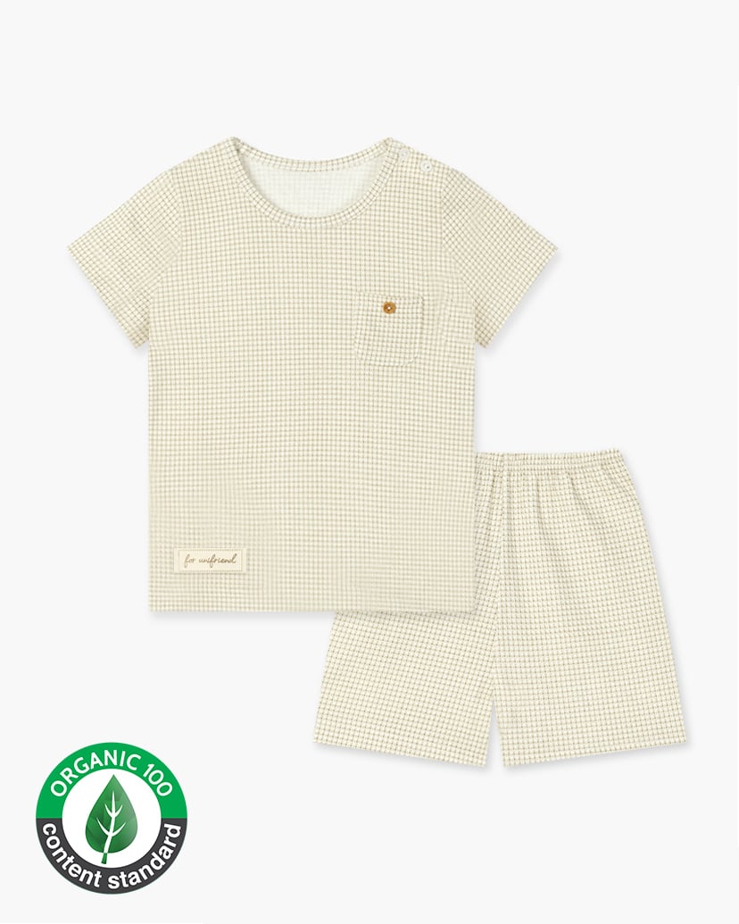 Bộ đồ ngắn cotton mịn bé gái và bé trai U3220