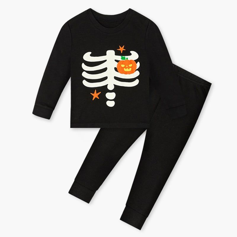 Bộ đồ dài Halloween dáng ôm cotton mịn bé gái và bé trai U1157