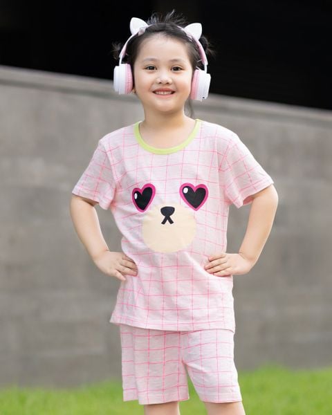 Bộ đồ ngắn cotton mịn bé gái U3053