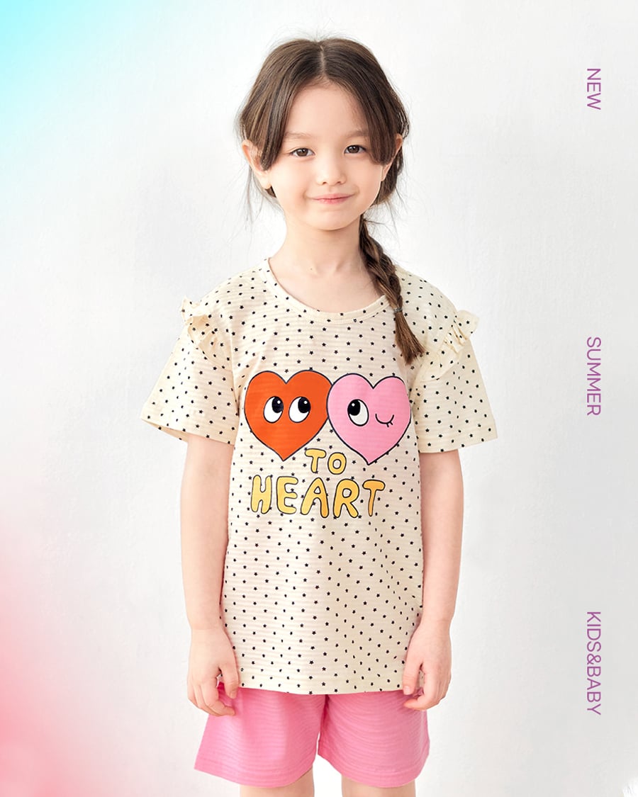 Bộ đồ ngắn cotton giấy bé gái U3114