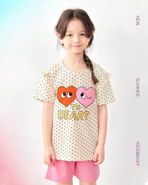 Bộ đồ ngắn cotton giấy bé gái U3114