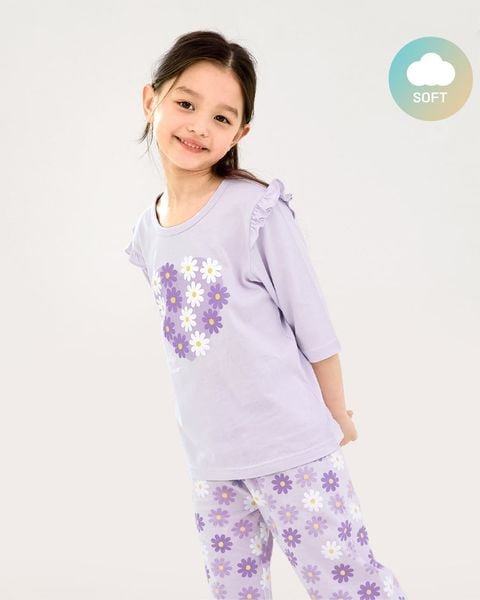 Bộ đồ lửng cotton mịn bé gái U2114