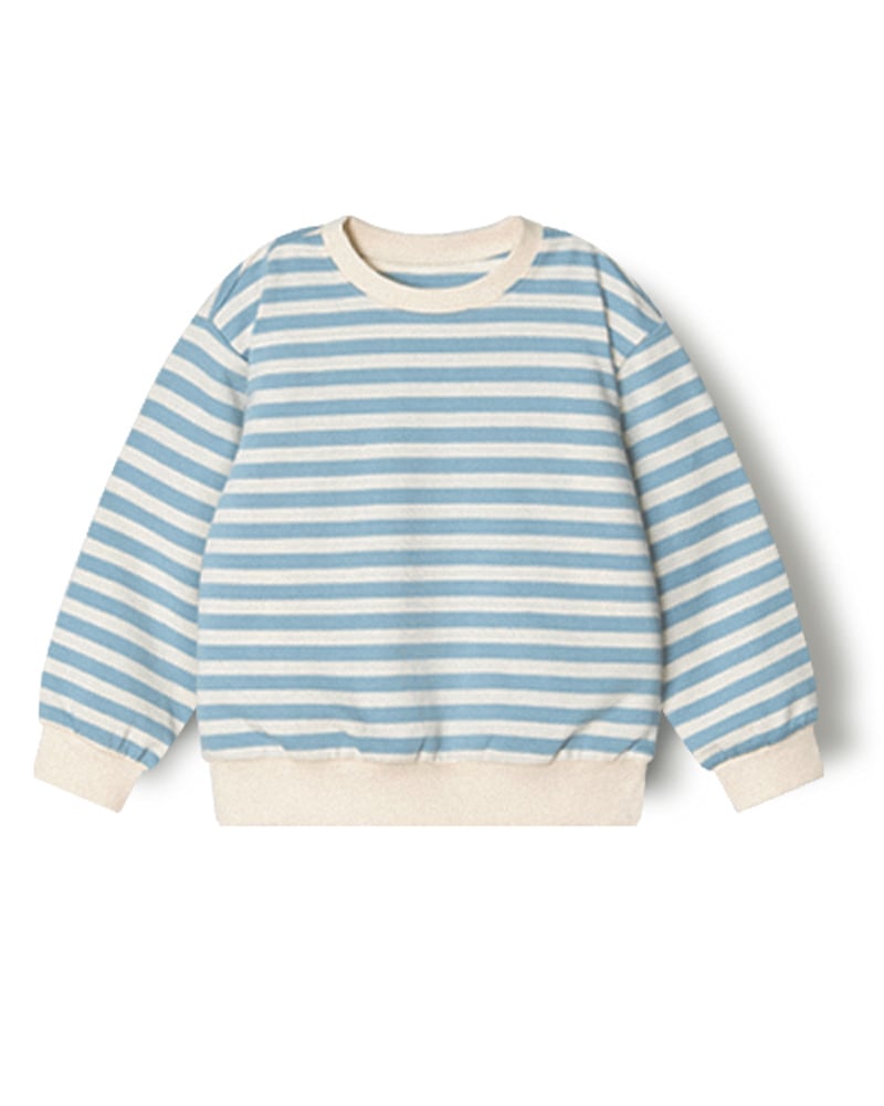 Áo sweater dài tay kẻ ngang vải cotton spandex dày vừa bé trai và bé gái U900F