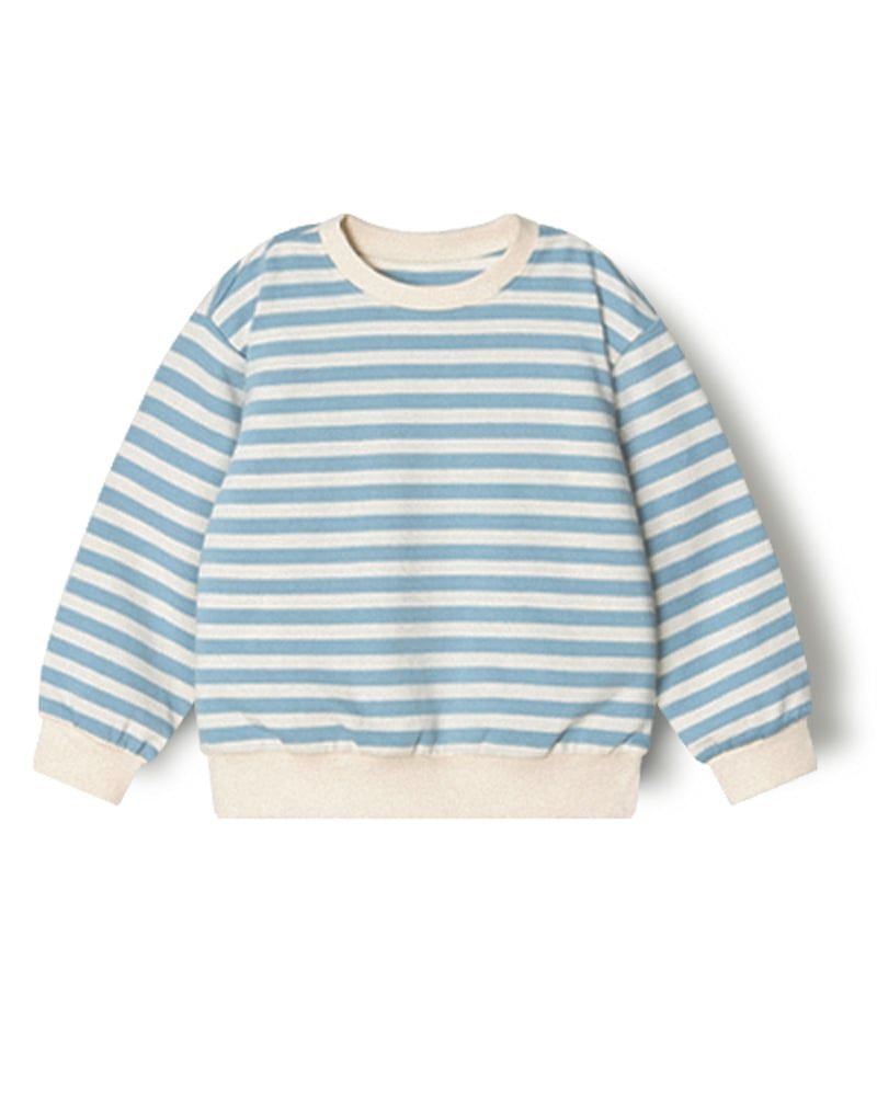 Áo sweater dài tay kẻ ngang vải cotton spandex dày vừa bé trai và bé gái U900F