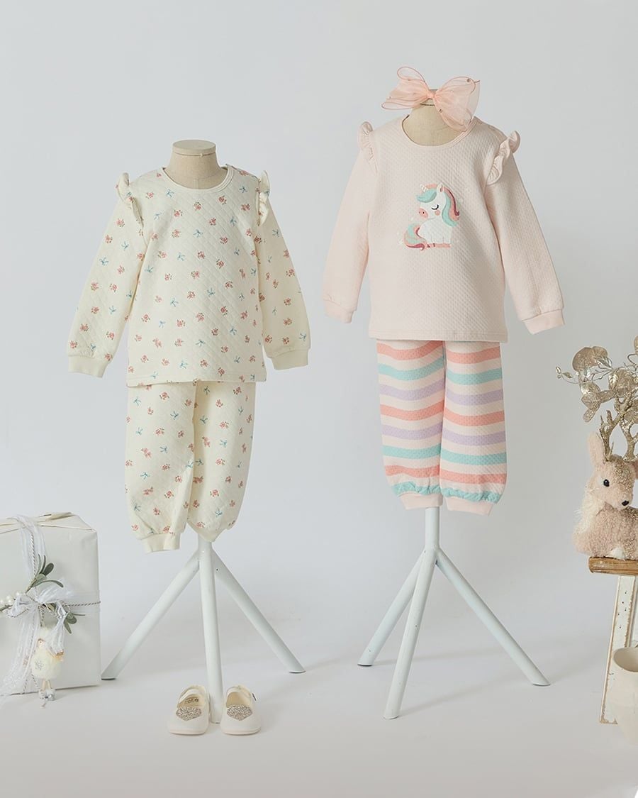 Bộ dài tay chần bông dày vừa cho bé gái U1291