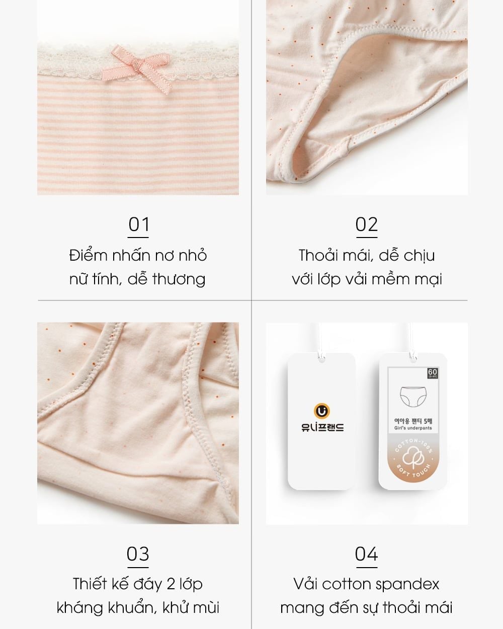 Set 5 quần chip tam giác bé gái U6053