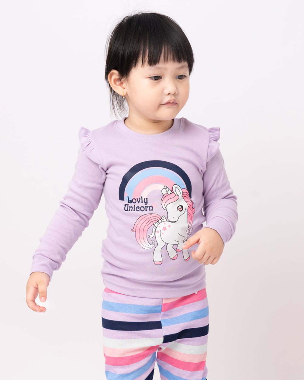 Bộ đồ dài dáng ôm cotton mịn bé gái U1149
