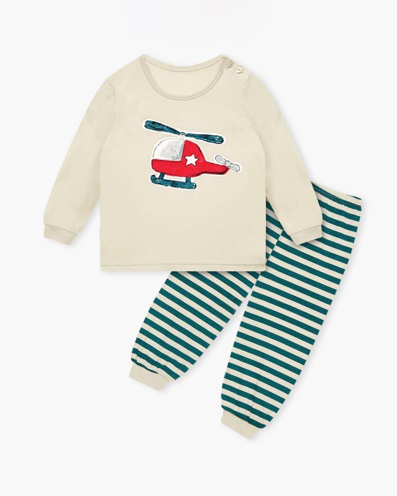 Bộ đồ dài dáng rộng cotton mịn bé trai U1185