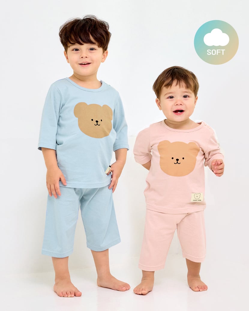 Bộ đồ lửng cotton mịn bé trai và bé gái U2162