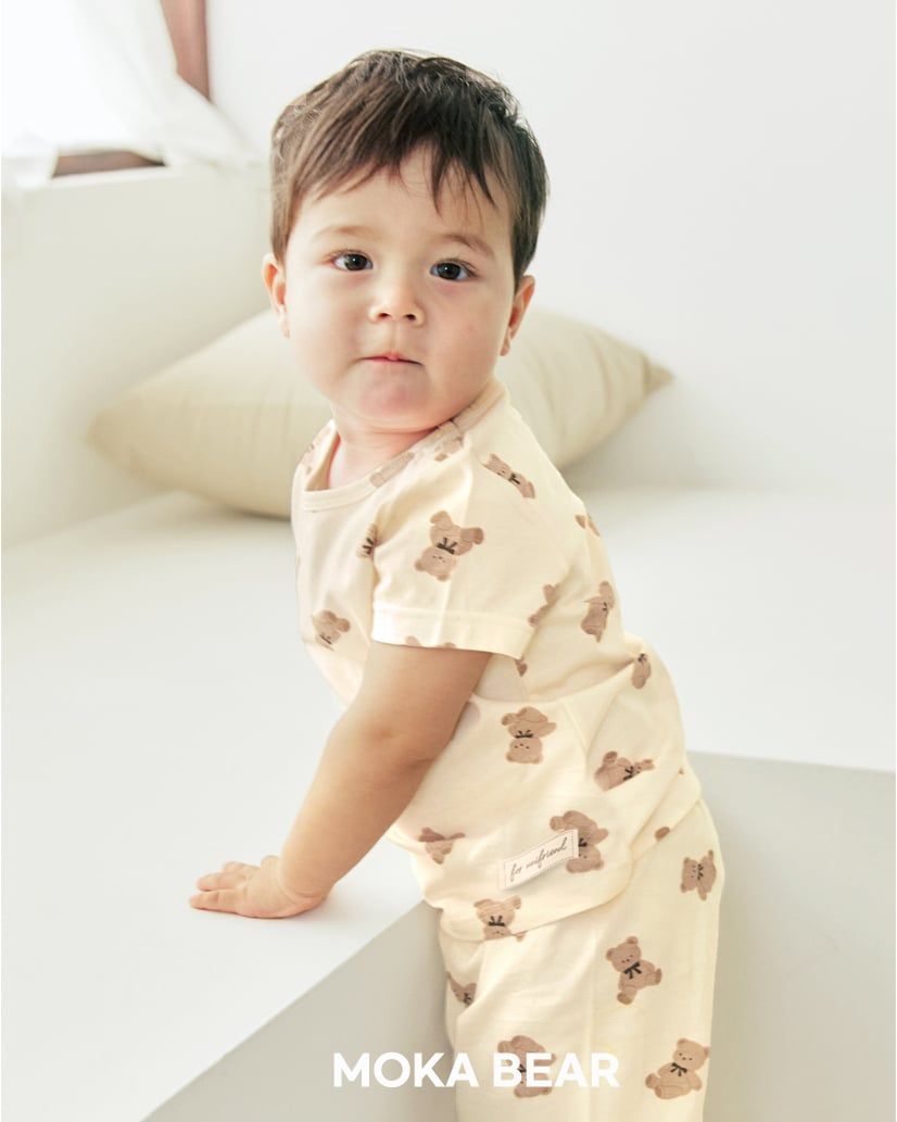 Bộ đồ ngắn cotton mịn bé gái và bé trai U3176