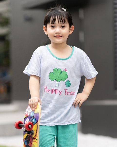 Bộ đồ ngắn cotton giấy bé gái và bé trai U3146