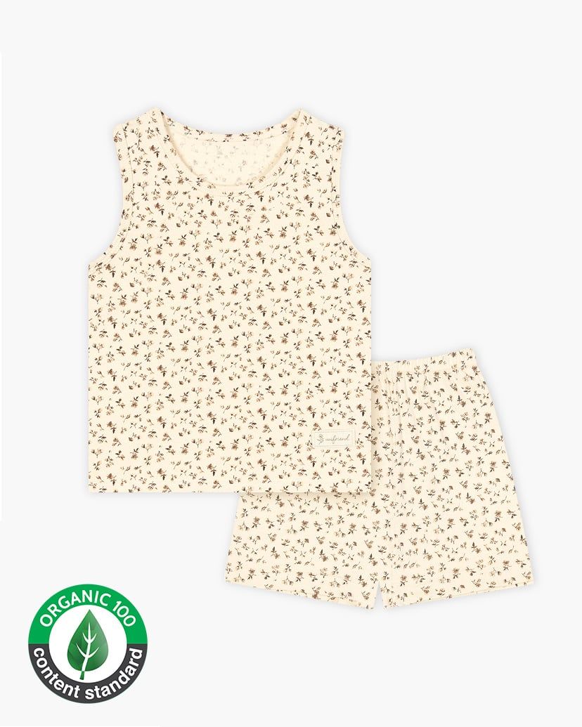 Bộ đồ ba lỗ cotton mịn bé gái U4107