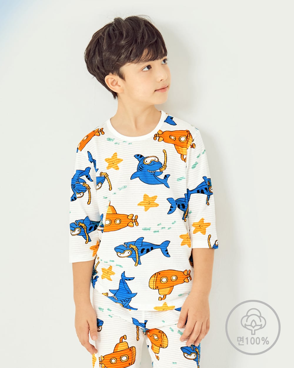 Bộ đồ lửng cotton giấy bé trai U2038