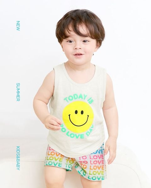 Bộ đồ ba lỗ cotton mịn bé trai và bé gái U4050