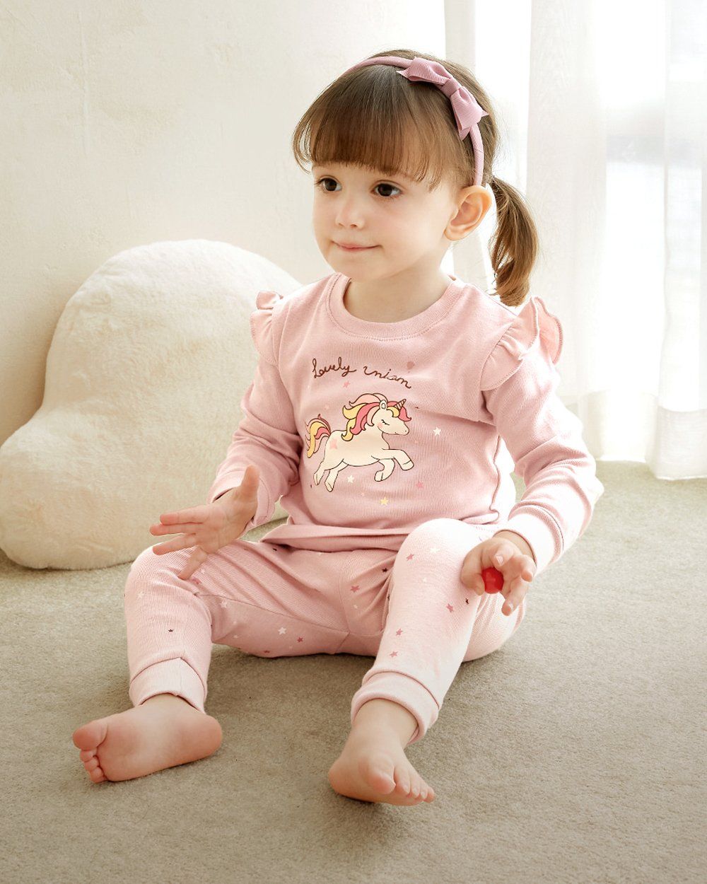 Bộ đồ dài dáng ôm cotton mịn bé gái U1202