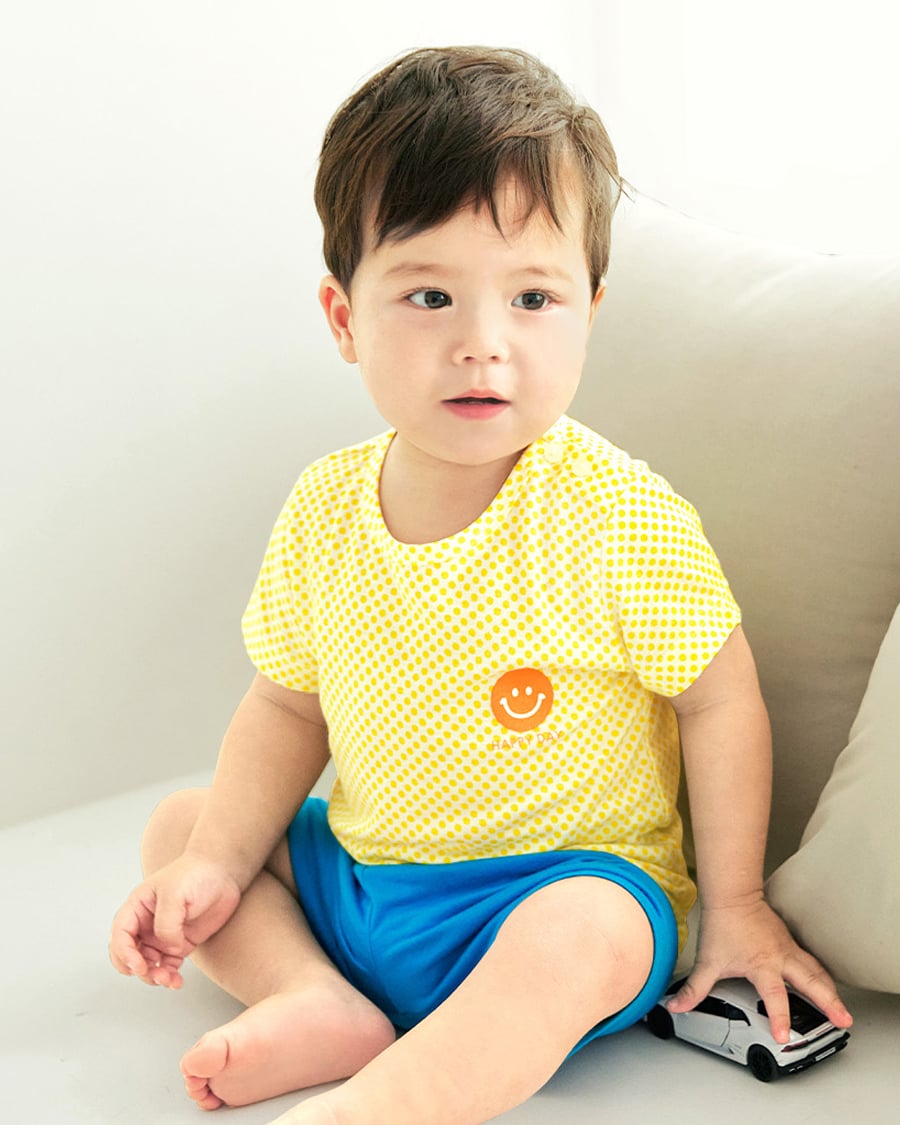 Bộ đồ ngắn Cool Feel mịn mỏng mát bé trai và bé gái U3166