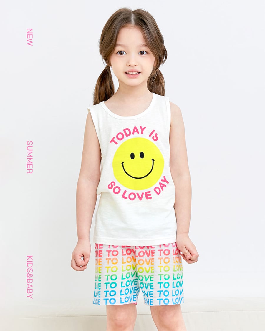 Bộ đồ ba lỗ cotton mịn bé gái U4051