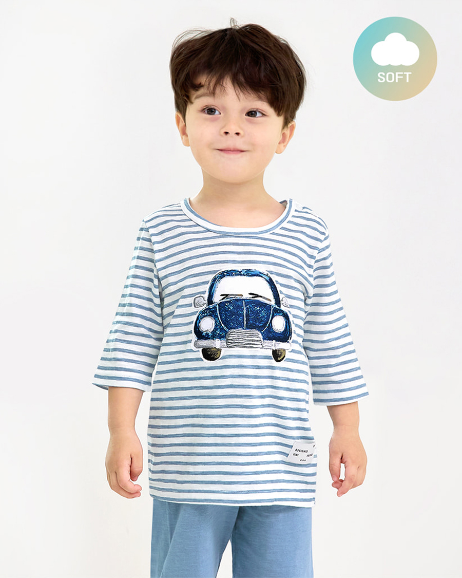 Bộ đồ lửng cotton mịn bé trai U2107