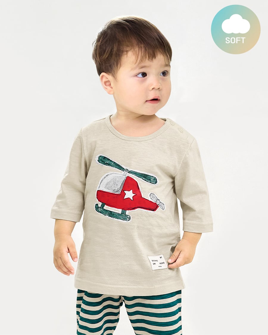 Bộ đồ lửng cotton mịn bé trai U2108