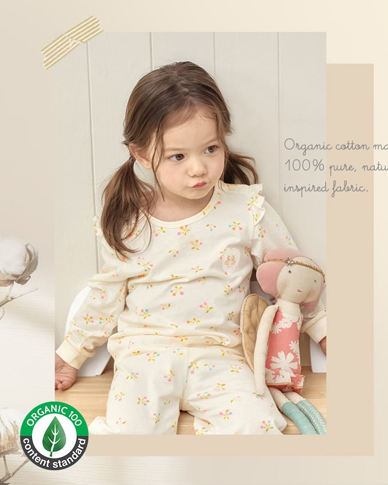 Bộ đồ dài cotton mịn dáng rộng bé gái U1312