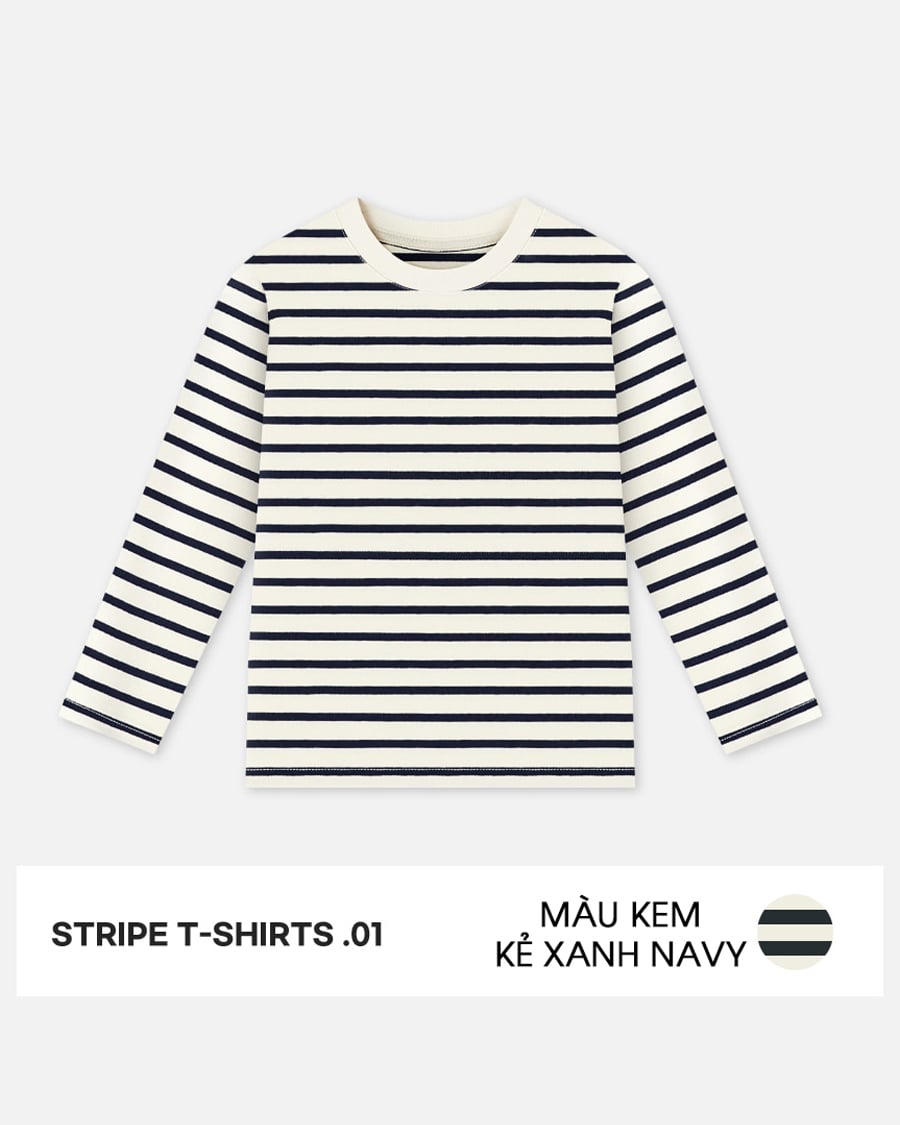 Áo phông thu đông tay dài cotton mịn bé trai và bé gái U900C