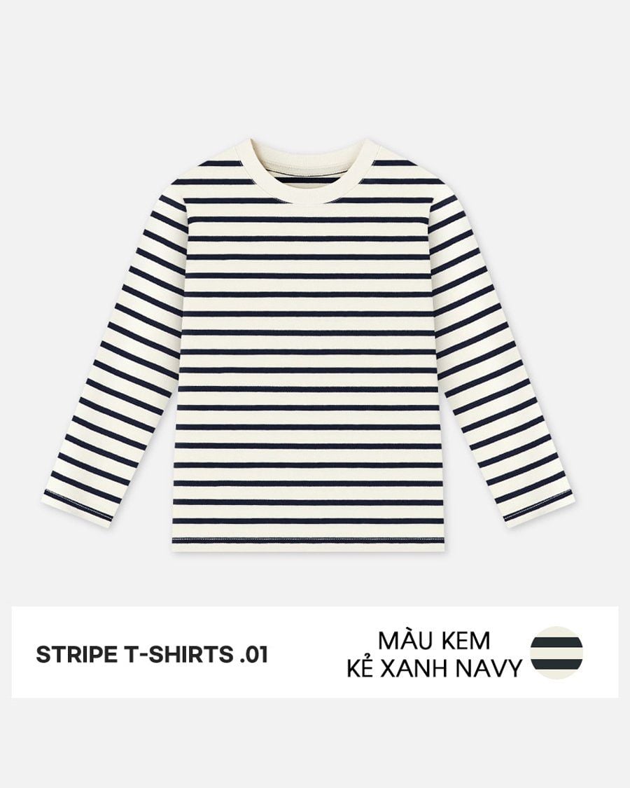 Áo phông thu đông tay dài cotton mịn bé trai và bé gái U900C