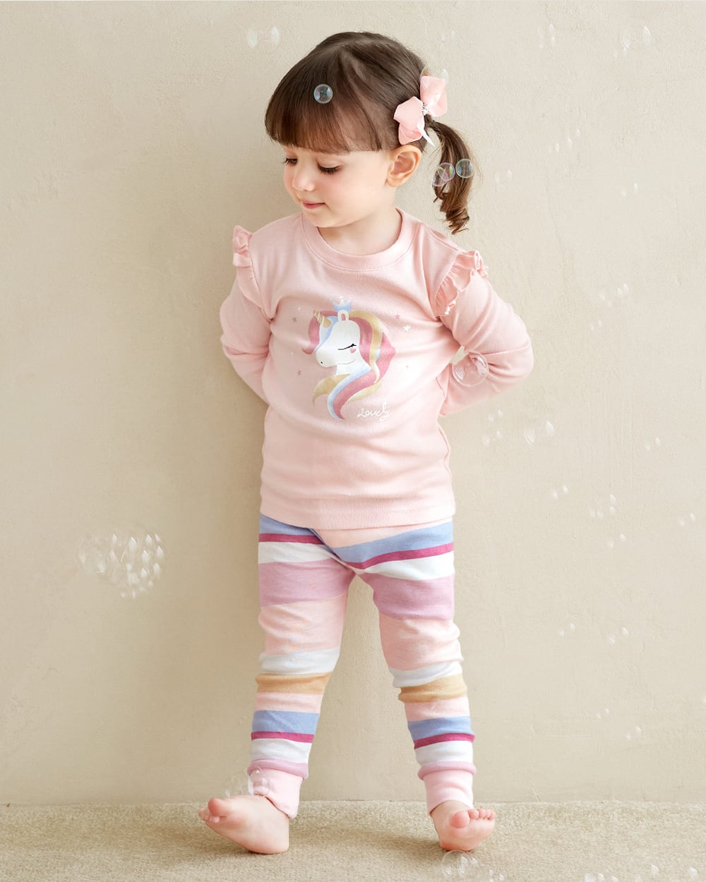 Bộ đồ dài dáng ôm cotton mịn bé gái U1205