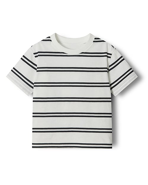 Áo thun ngắn tay kẻ sọc basic vải cotton sợi nhuộm bé trai và bé gái U900P