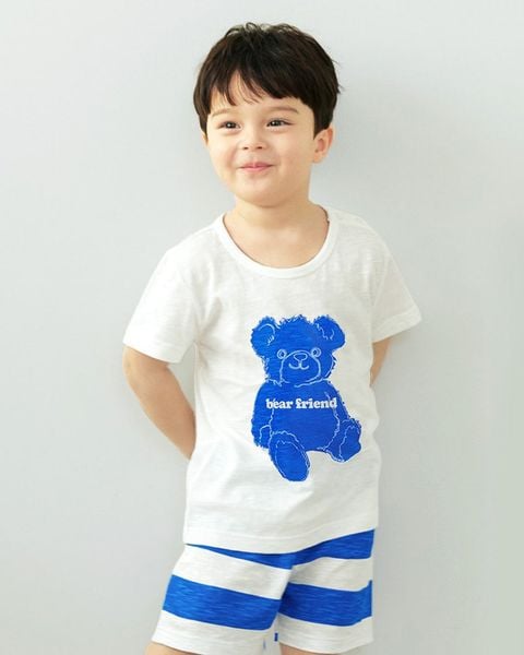 Bộ đồ ngắn cotton mịn bé gái và bé trai U3141