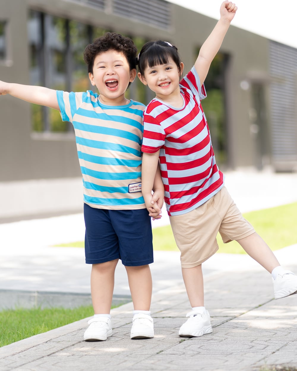 Bộ đồ ngắn cotton mịn bé gái và bé trai U3173