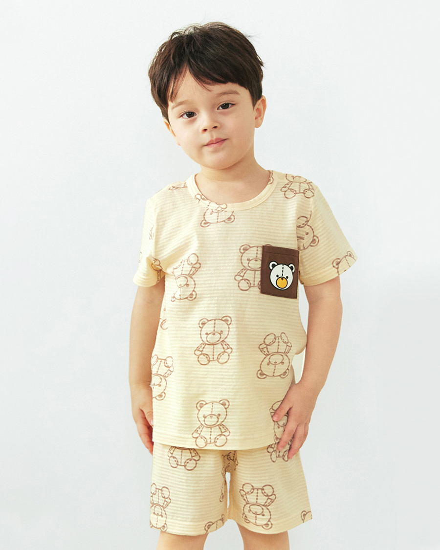 Bộ đồ ngắn cotton giấy bé gái và bé trai U3150