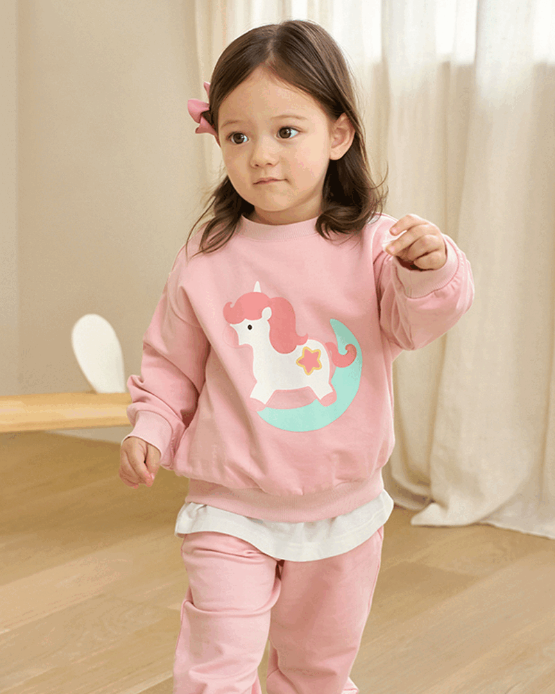 Bộ đồ dài dáng rộng cotton mịn bé gái U1282