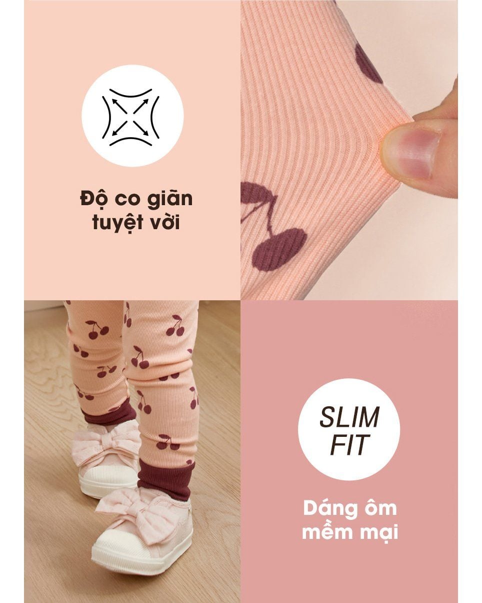 Bộ đồ dài dáng ôm cotton mịn bé gái U1261