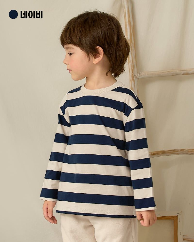 Áo phông tay dài kẻ ngang cotton bé trai và bé gái U900K