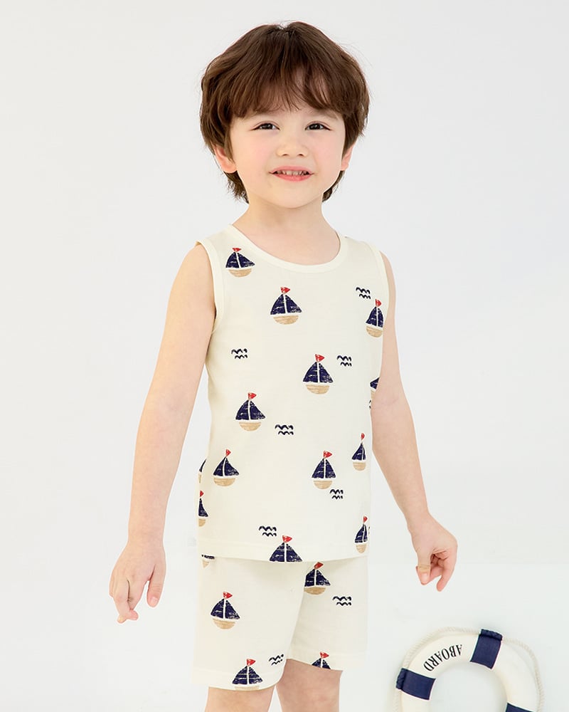 Bộ đồ ba lỗ cotton mịn bé trai và bé gái U4101