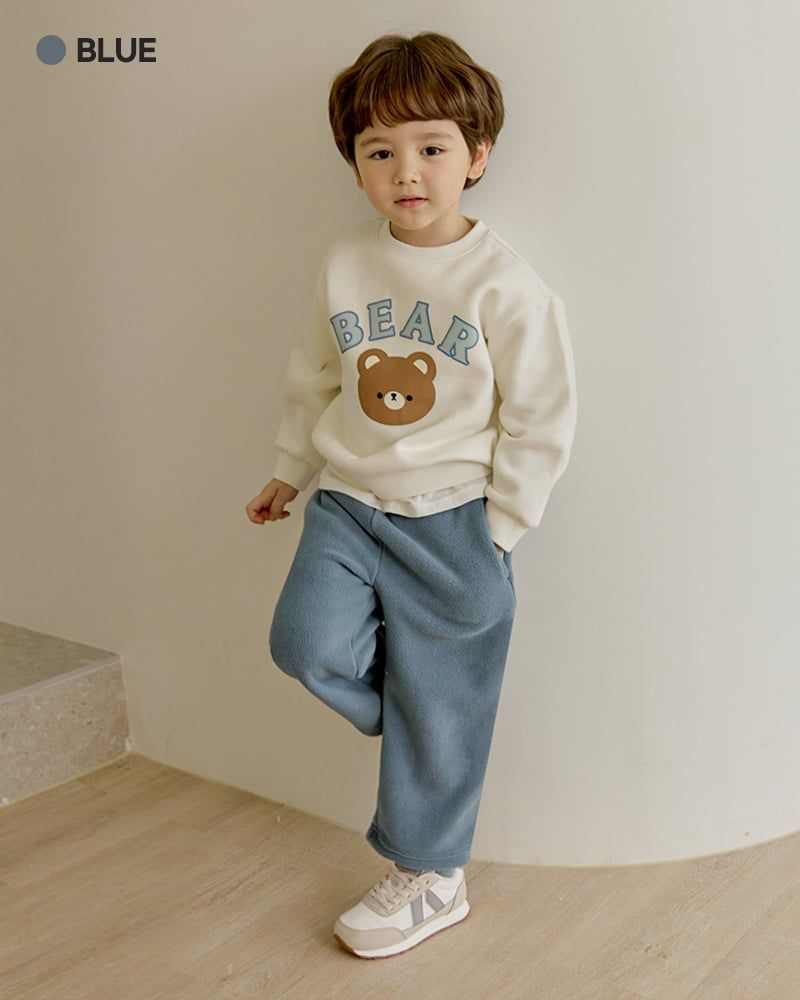 Quần dài nỉ lông cừu dày mềm mịn ấm áp ống suông bé trai và bé gái U950L