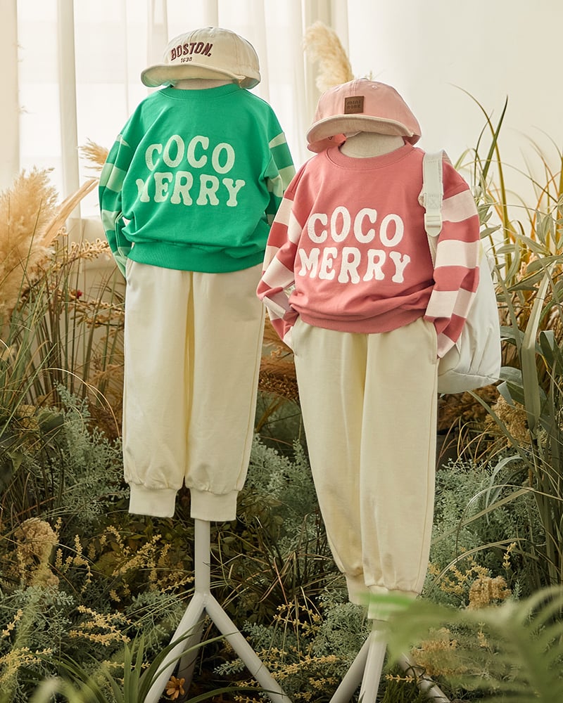 Bộ đồ dài dáng rộng vải nỉ da cá cotton bé trai và bé gái U1295