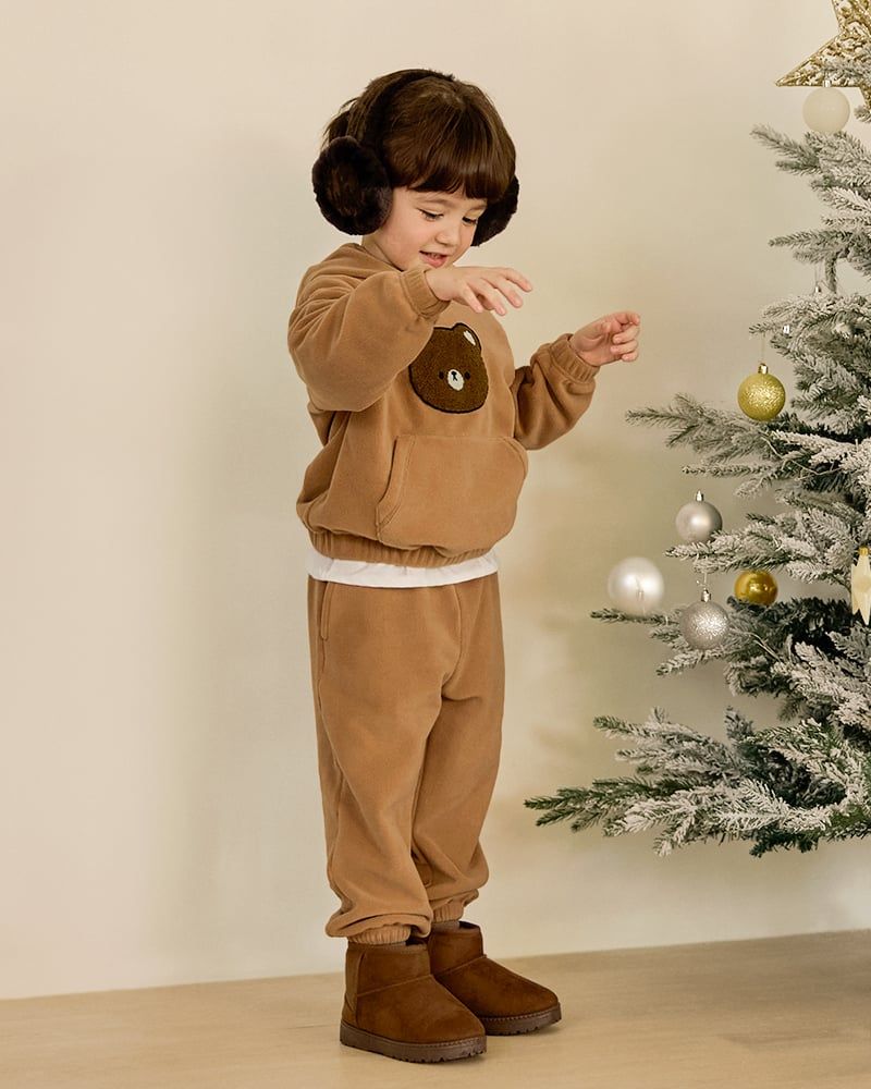 Bộ hoodie nỉ lông cừu có mũ dày ấm cho bé trai và bé gái U1293