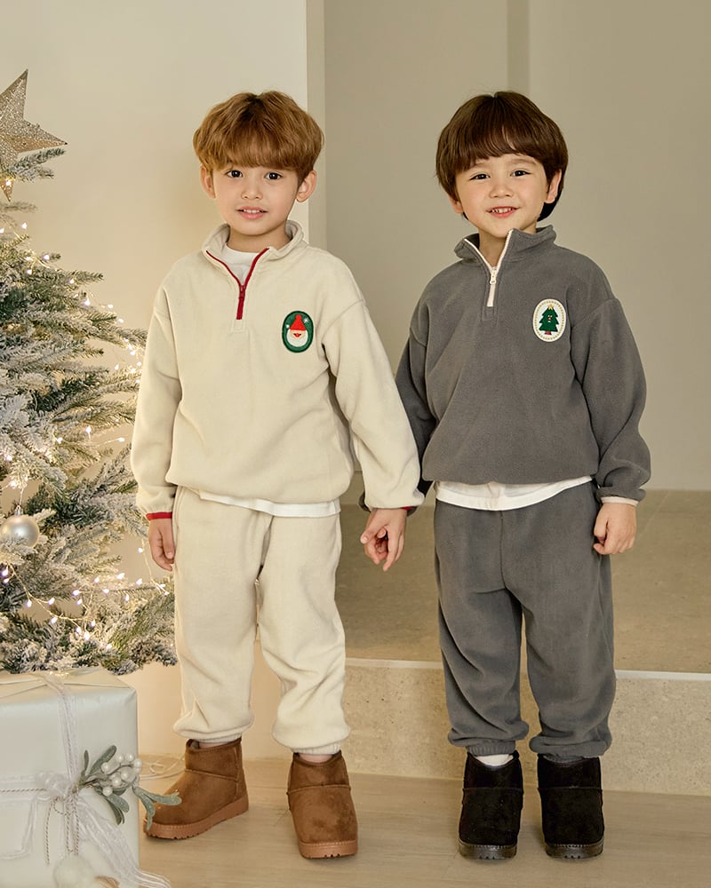 Bộ dài tay nỉ lông cừu dày ấm cho bé trai và bé gái U1296