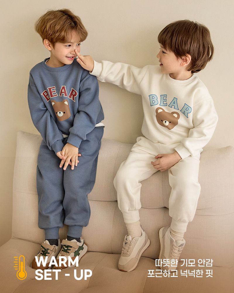 Bộ dài tay nỉ bông dày ấm cho bé trai và bé gái U1299