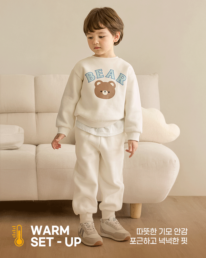 Bộ dài tay nỉ bông dày ấm cho bé trai và bé gái U1298