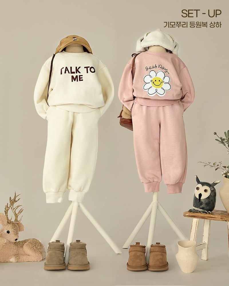 Bộ dài tay nỉ bông dày ấm cho bé gái U1302