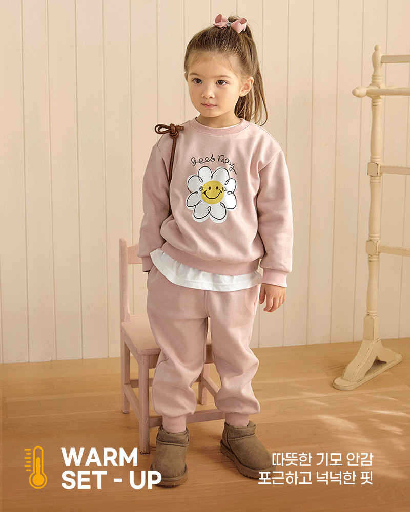 Bộ dài tay nỉ bông dày ấm cho bé gái U1302