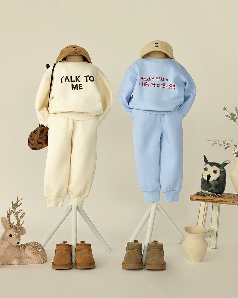 Bộ dài tay nỉ bông dày ấm cho bé trai và bé gái U1301