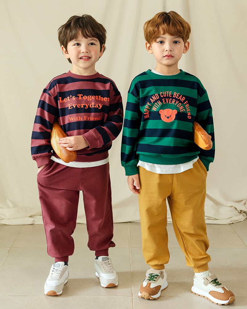 Bộ đồ dài dáng rộng cotton mịn bé trai và bé gái U1279