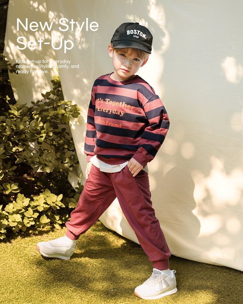 Bộ đồ dài dáng rộng cotton mịn bé trai và bé gái U1279